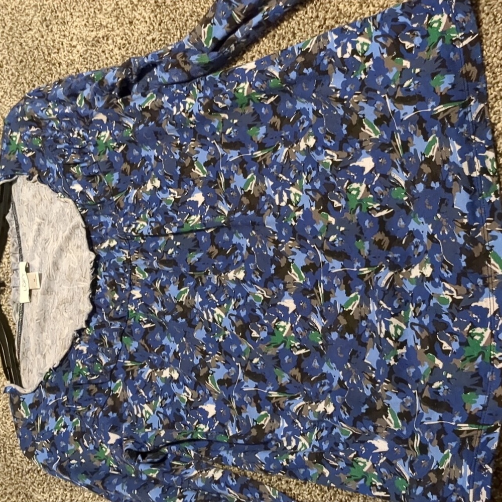 Ann Taylor Loft scoop neck long sleeve shirt.